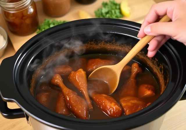 Bold-Tangy-Jezebel-Chicken-Crockpot-Recipe-Cooking-proces