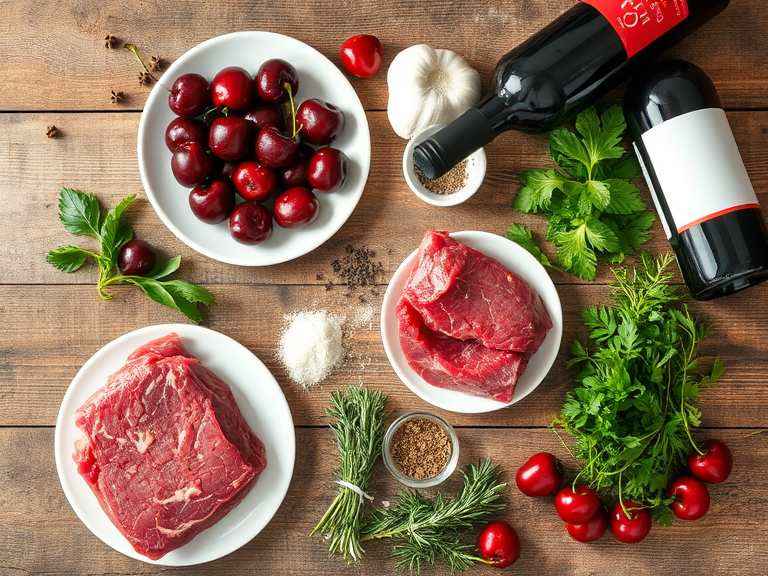 Sweet-Cherry-Wine-Beef-Recipe-Ingredients