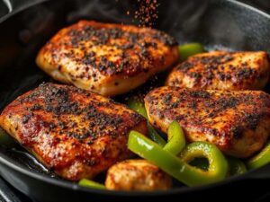 Cooking Variations of simple blackened recipes with green pepper